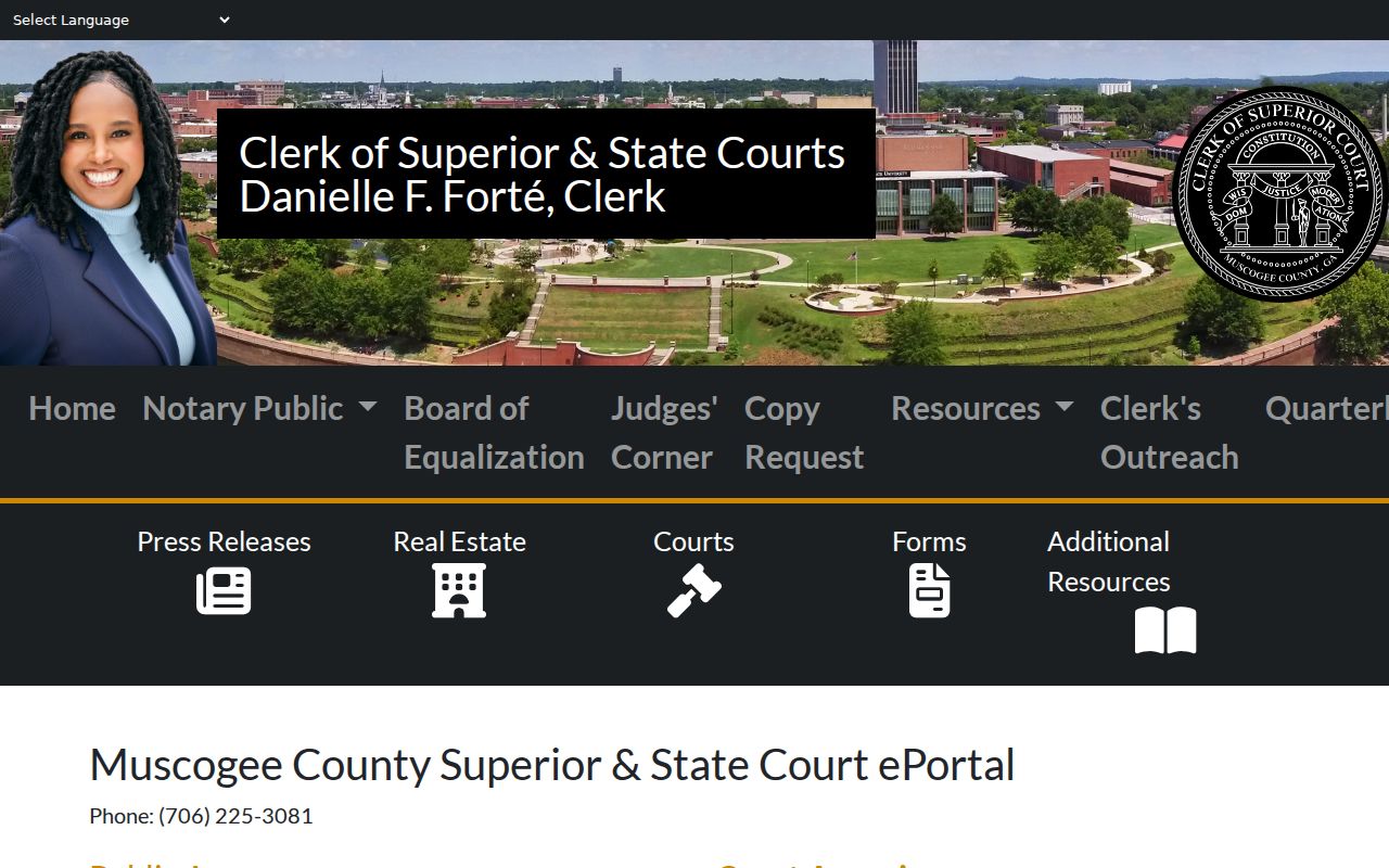 Muscogee County criminal court portal and clerk record access