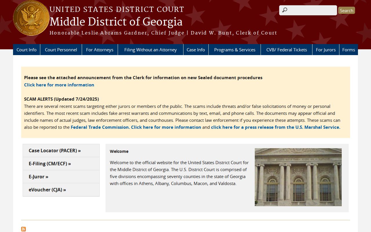 Muscogee County federal criminal records Middle District of Georgia