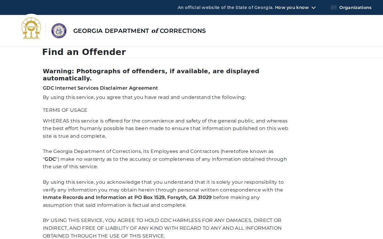 Muscogee County arrest records Georgia Department of Corrections search