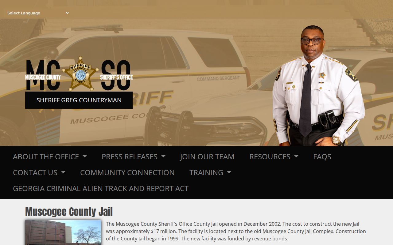 Muscogee County arrest booking jail and Identification Section