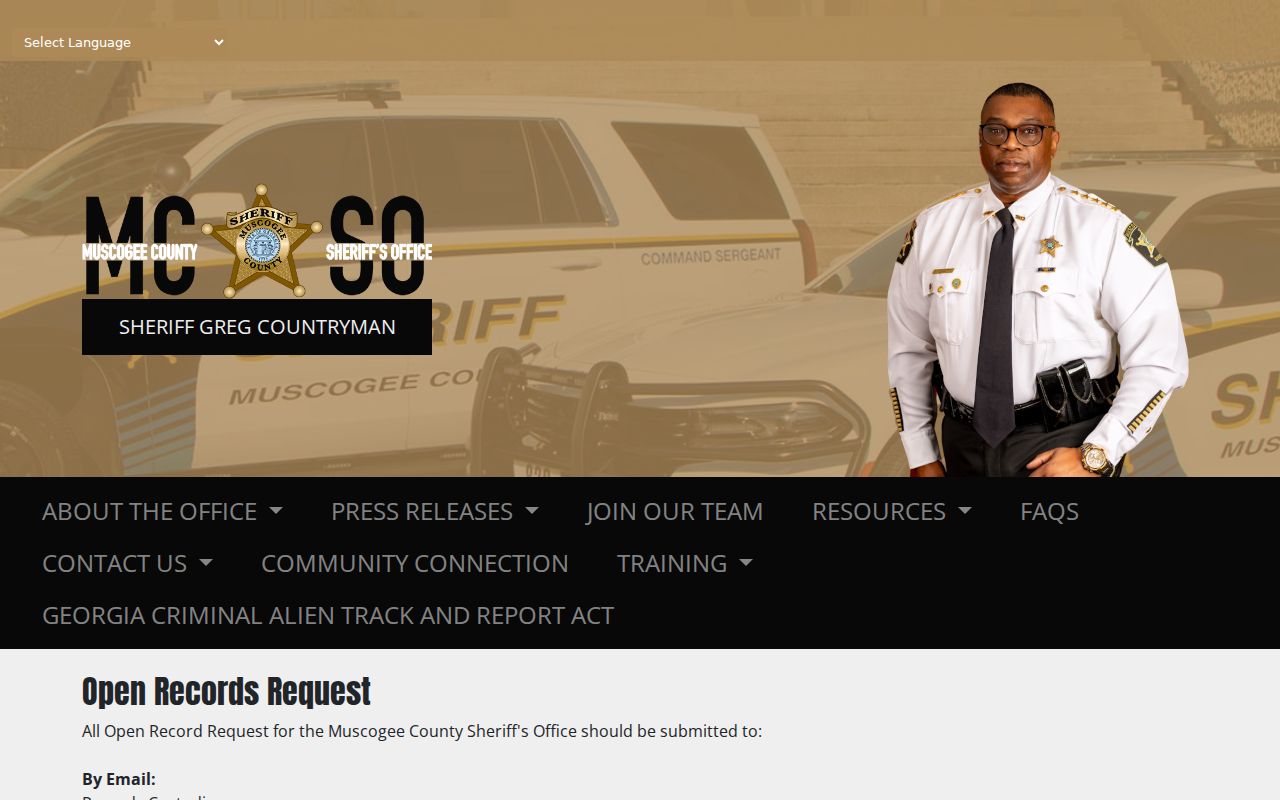 Muscogee County arrest records sheriff open records request